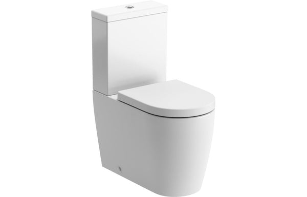 Dania Rimless Close Coupled Fully Shrouded Comfort Height WC & Soft Close Seat