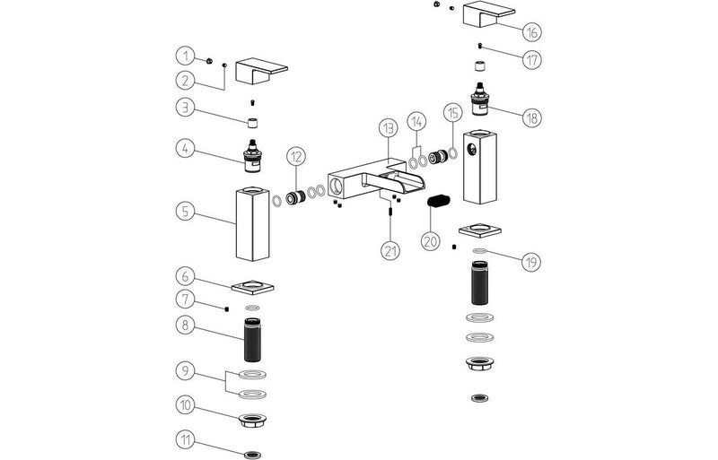 Nivola Bath Filler - Chrome