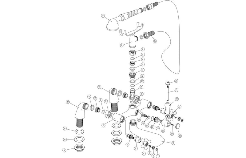 Zafira Bath/Shower Mixer - Chrome