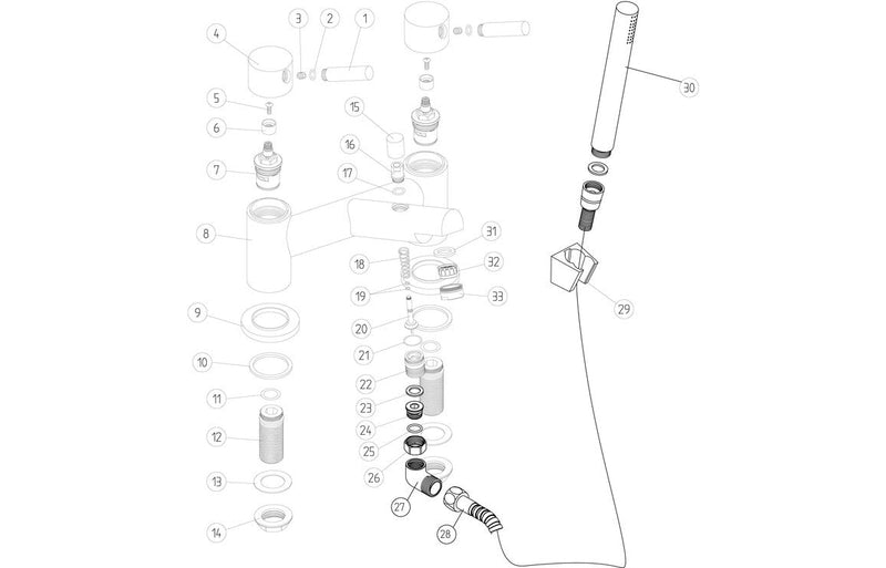 Lucy Bath/Shower Mixer & Bracket - Chrome