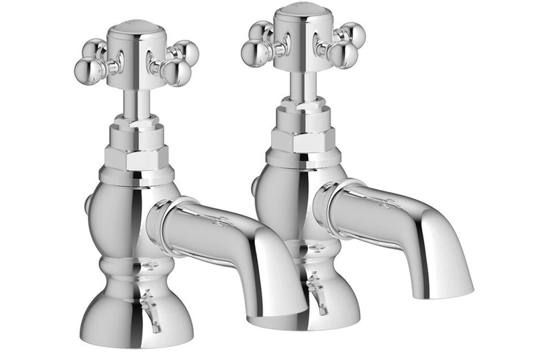 York Bath Pillar Taps - Chrome