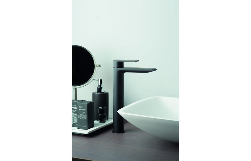 Vema Timea Wall Mounted Basin Mixer - Matt Black