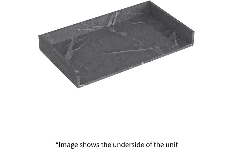 Mosaic 600mm Wall Hung Basin Shelf - Grey Marble