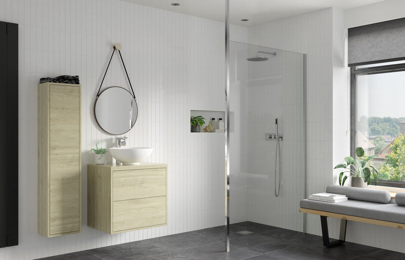 Diamond 1400mm Wetroom Panel & Floor-to-Ceiling Pole - Chrome