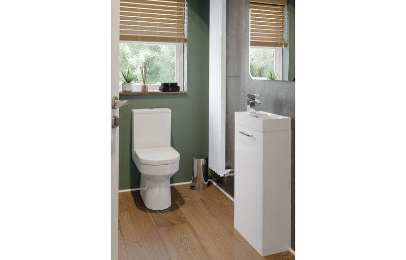 Vivido 350mm Floor Standing 2 Door Tall Unit - White Gloss