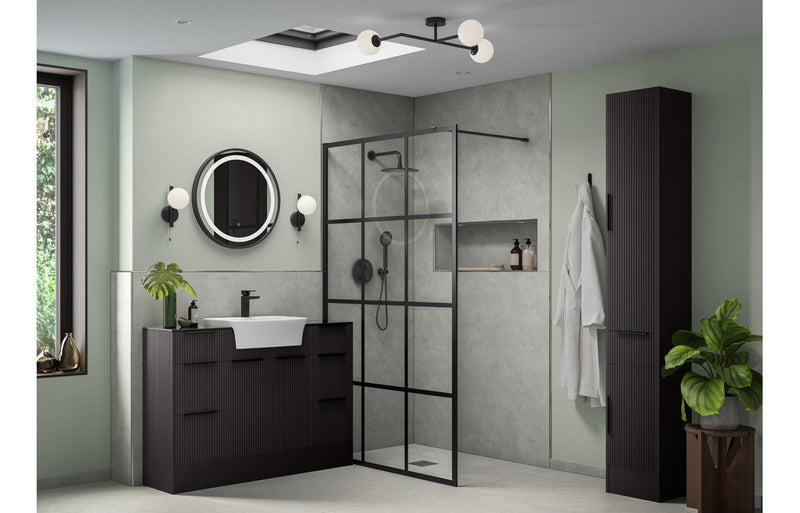 Solace 1542mm Basin WC & 1 Door Unit Pack (RH) - Matt Graphite Grey