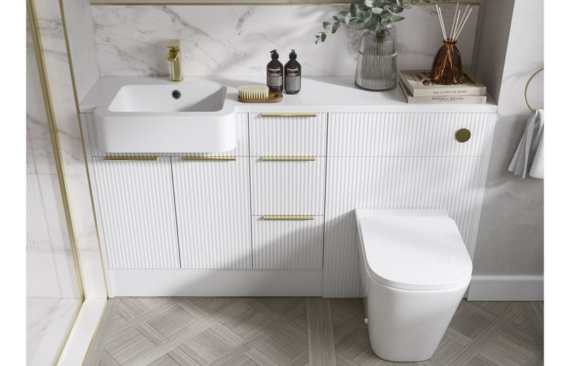 Solace 1242mm Basin & WC Unit Pack (RH) - Matt White