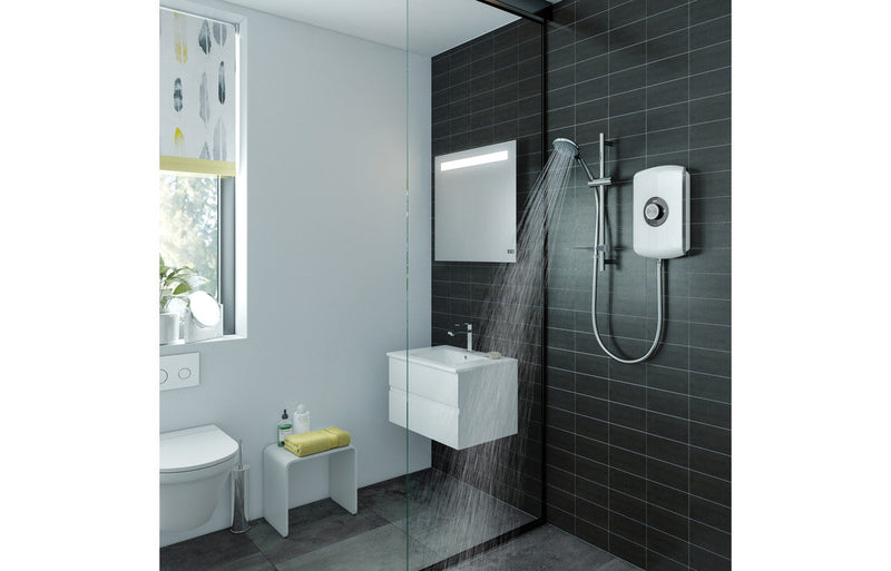 Triton Amore 9.5kW Electric Shower - Brushed Steel