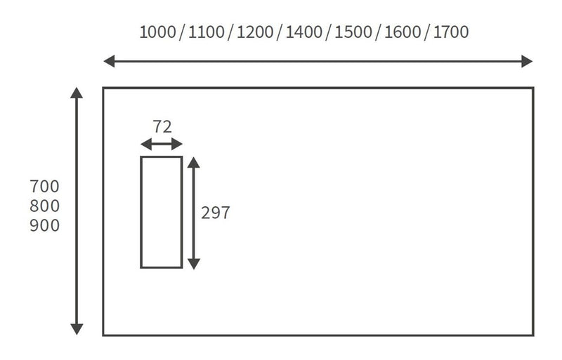 25mm Linear 1200x900mm Slim Rectangular Tray & Waste