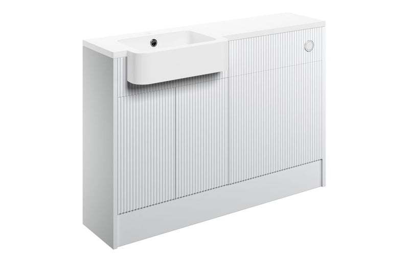 Solace 1242mm Basin & WC Unit Pack (RH) - Matt White