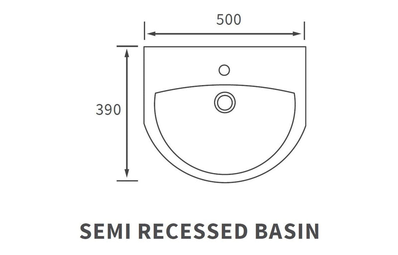 Roma 450x400mm 1TH Basin & Semi Pedestal