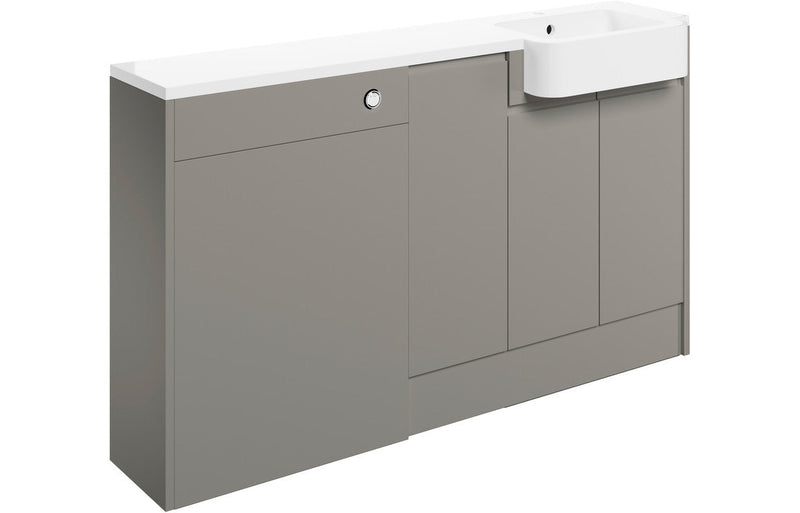 Trysta 1542mm Basin WC & 1 Door Unit Pack (LH) - Pearl Grey Gloss