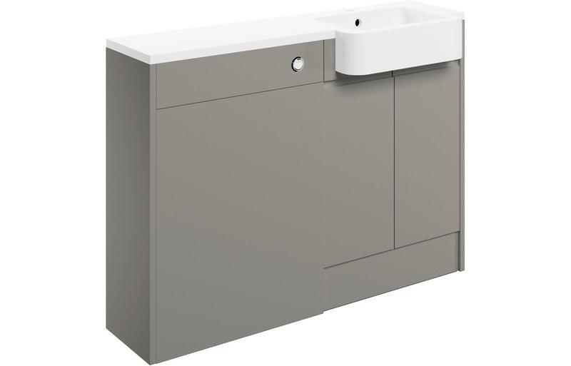 Trysta 1242mm Basin & WC Unit Pack (RH) - Pearl Grey Gloss