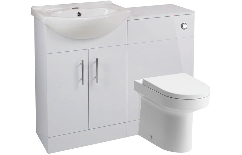 Valenza 560mm Basin Unit & WC Unit Pack - White Gloss