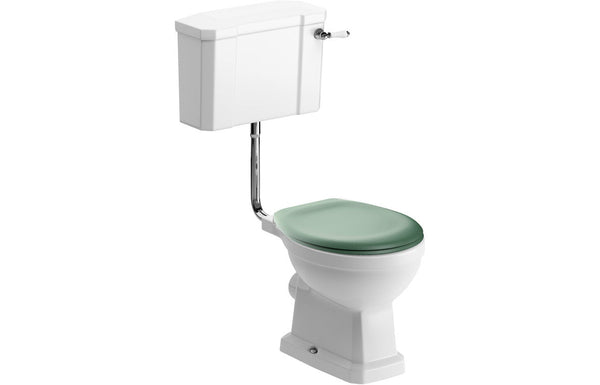 York Low Level WC & Sage Green Soft Close Seat