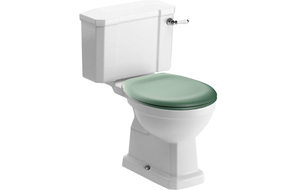 York Close Coupled WC & Sage Green Soft Close Seat