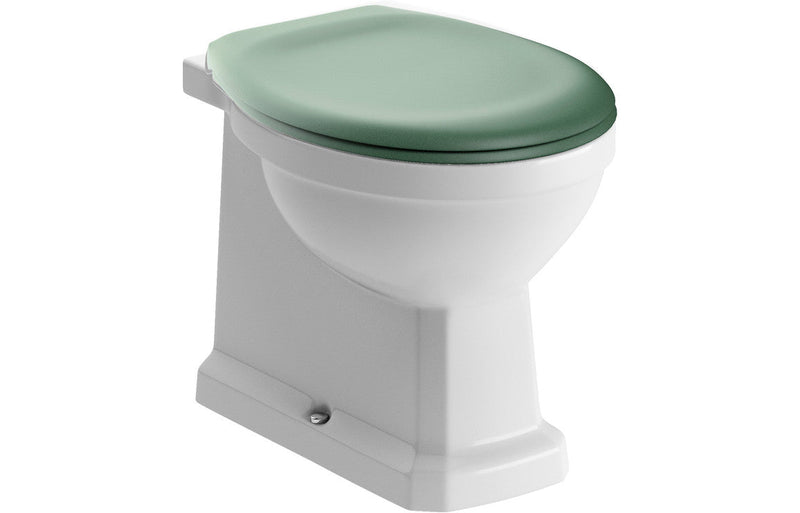 York Back To Wall WC & Sage Green Soft Close Seat